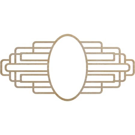Ekena Millwork Elizabeth Wood Fretwork Pierced Medallion, 32"W x 16"H x 8 3/4"IW x 15 1/8"IH x 1/4"T, Hickory CMWP32X16X0250EBHI